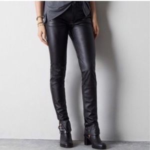 Hi-Rise Leather Pants - AE